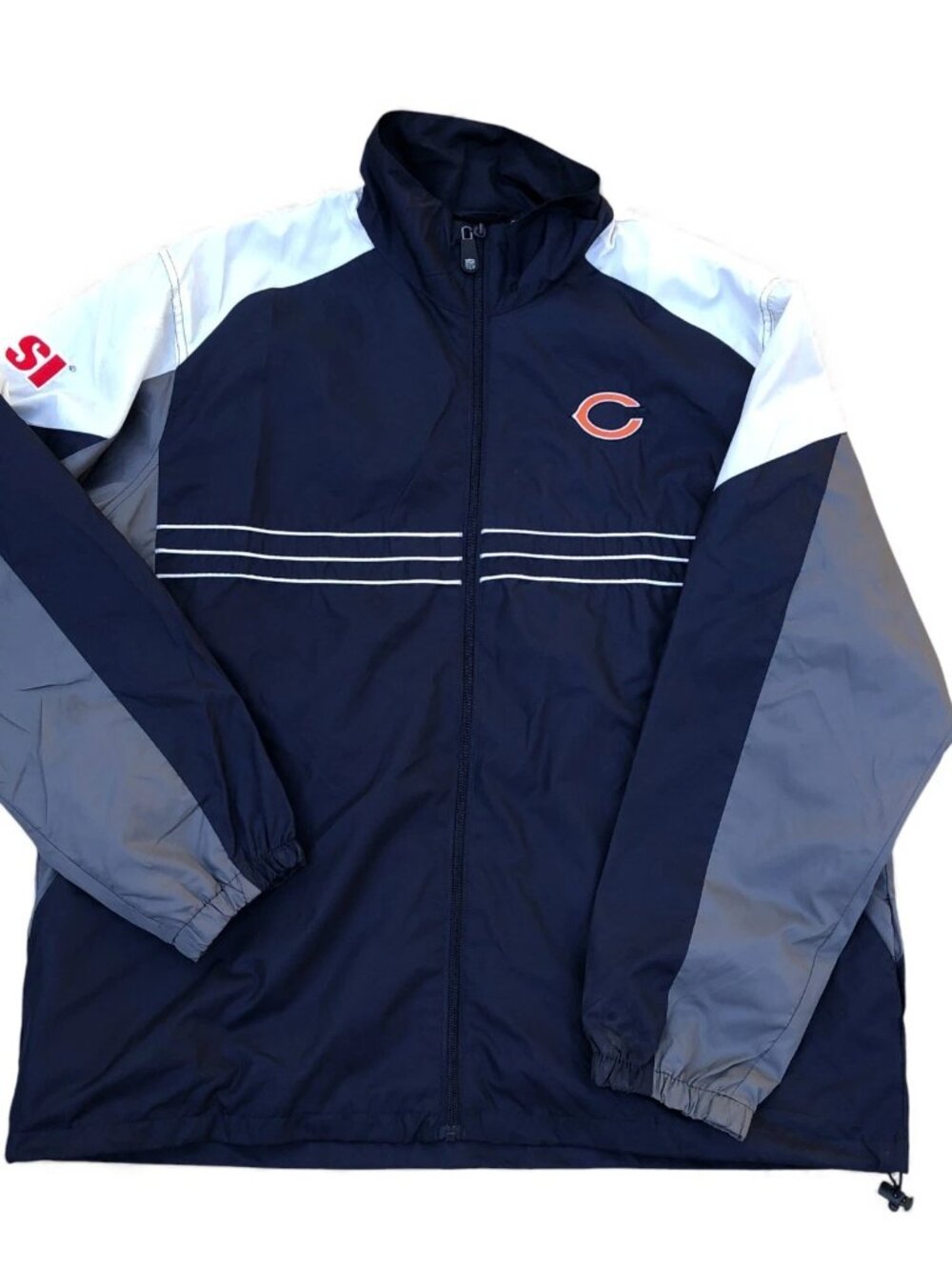 Vintage REEBOK NFL TEAM Chicago Bears SI Windbreaker Jacket Men's XL Blue